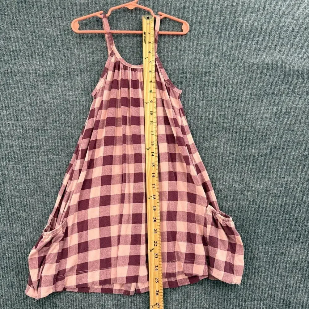 Kate Quinn Dress Girls Sz 6 Pink Buffalo Plaid Sleeveless Bamboo Pockets Swing